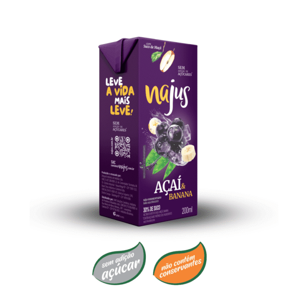 Suco de açaí com banana néctar najus 200ml