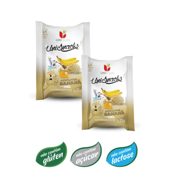 Sachê biscoito aerolitos banana com mel sem açúcar 15g
