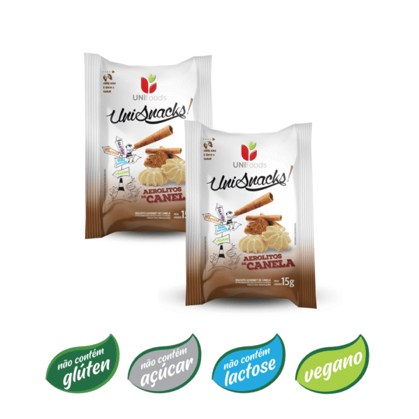 Sachê biscoito aerolitos de canela sem açúcar 15g