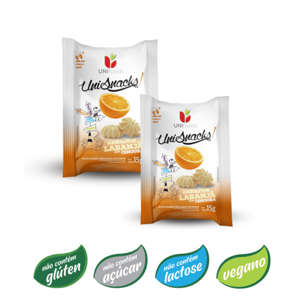 Sachê biscoito aerolitos cenoura com laranja sem açúcar 15g