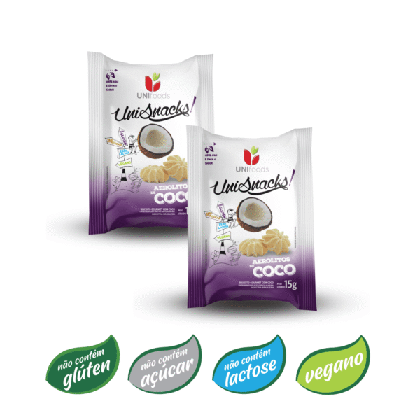 Sachê biscoito aerolitos de coco sem açúcar 15g