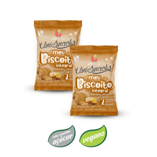 Sachê biscoito integral banana com canela e cereais 8,5g