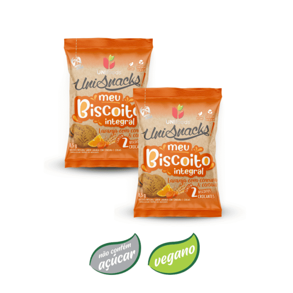 Sachê biscoito integral laranja com cenoura e cereais 8,5g