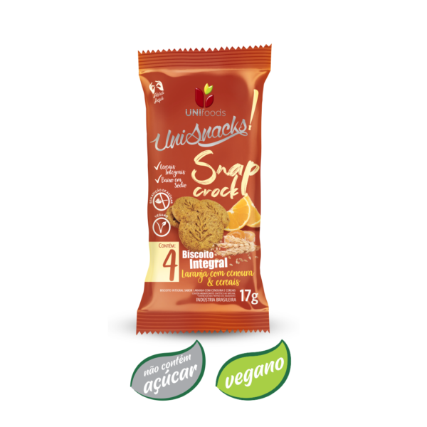 Sachê biscoito integral laranja com cenoura e cereais 17g